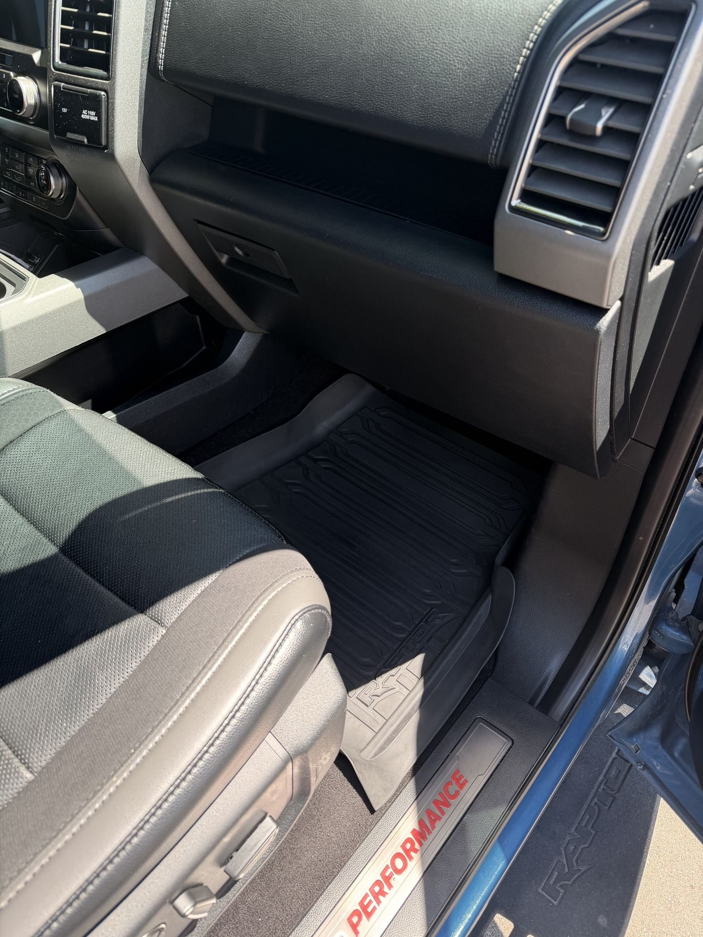 Ford Raptor interior after detailing Denver