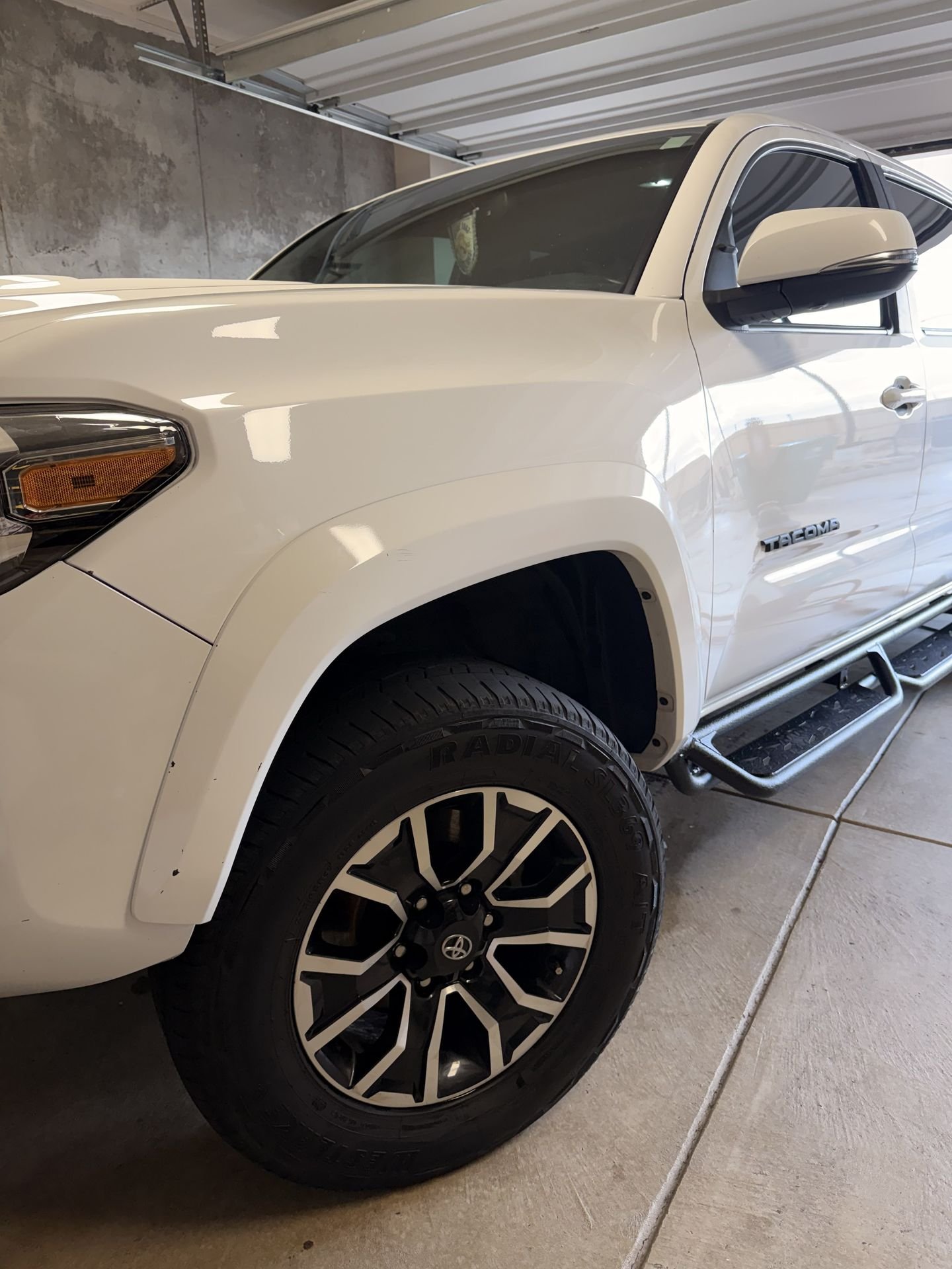 White Toyota side view after mobile detailing Denver